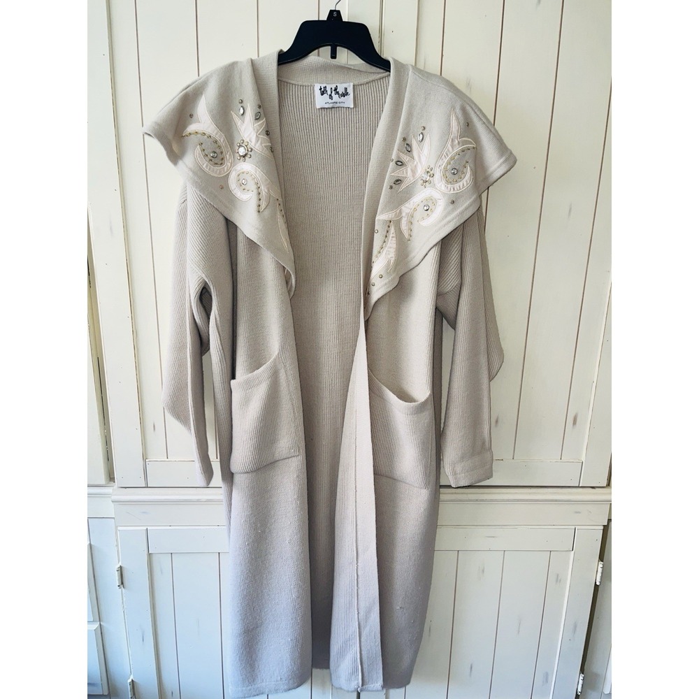 TALK OF THE WALK Boutique Atlantic City Long O/S Duster Sweater Coat 80's/90's